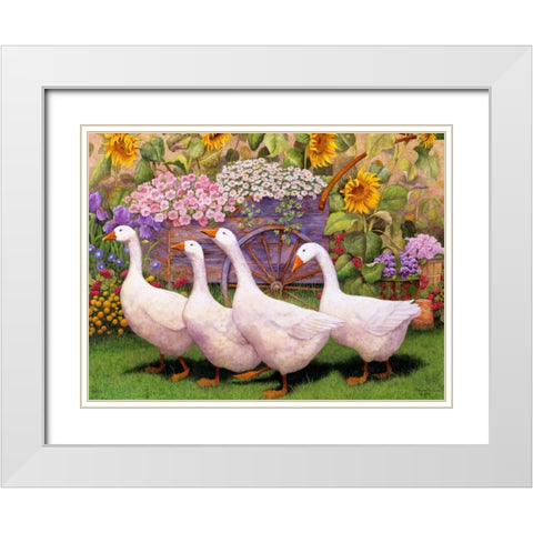 Garden March III White Modern Wood Framed Art Print with Double Matting by Matcham, Marcia