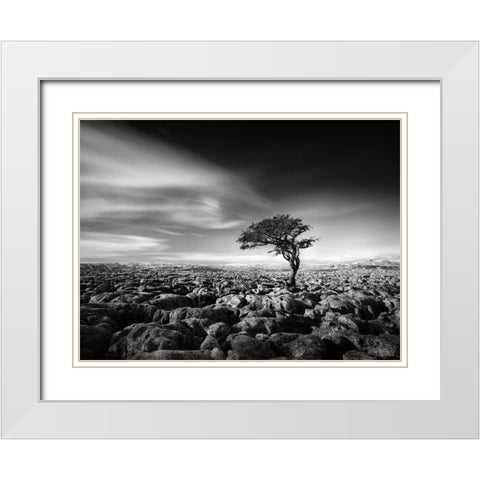 Tension White Modern Wood Framed Art Print with Double Matting by Henson, Martin