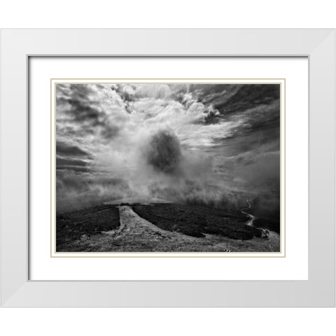 Misty Weather VII White Modern Wood Framed Art Print with Double Matting by Henson, Martin