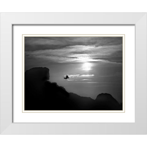 In the Skies II White Modern Wood Framed Art Print with Double Matting by Henson, Martin