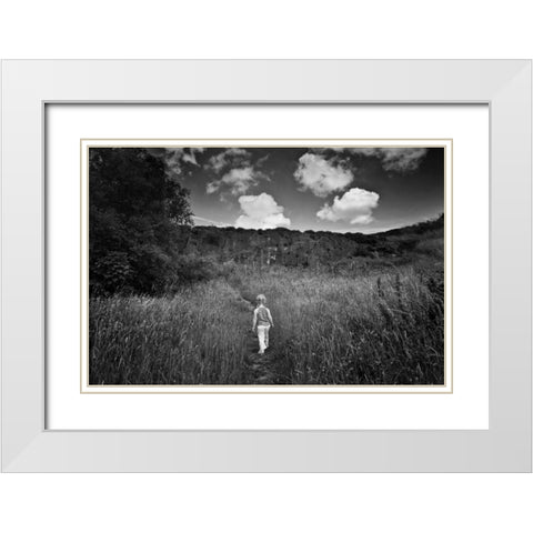 Beyond the Ridge I White Modern Wood Framed Art Print with Double Matting by Henson, Martin