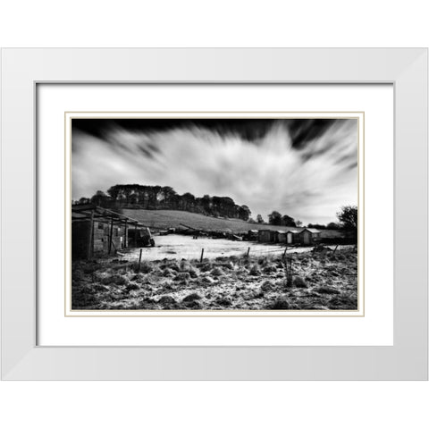 Beyond the Ridge II White Modern Wood Framed Art Print with Double Matting by Henson, Martin