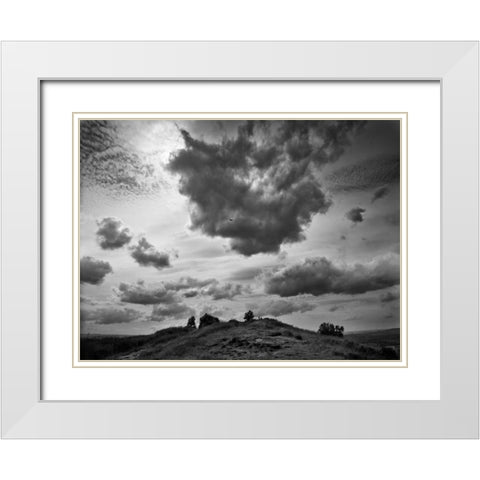 Hill Top Landscape White Modern Wood Framed Art Print with Double Matting by Henson, Martin