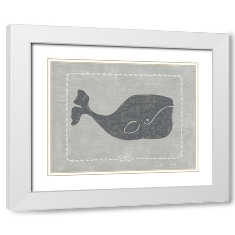 Whale of a Tale I White Modern Wood Framed Art Print with Double Matting by Zarris, Chariklia