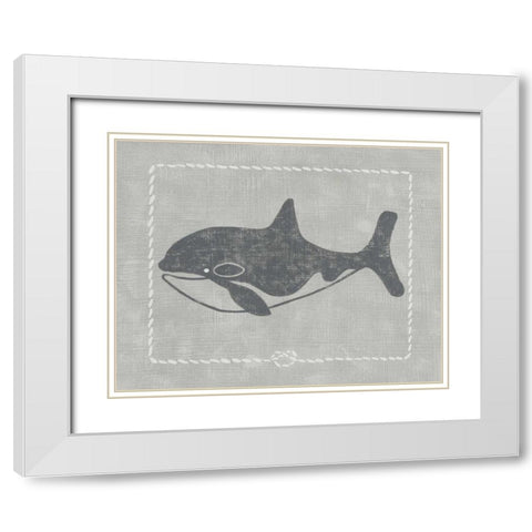 Whale of a Tale II White Modern Wood Framed Art Print with Double Matting by Zarris, Chariklia