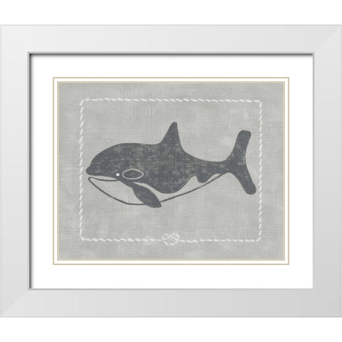 Whale of a Tale II White Modern Wood Framed Art Print with Double Matting by Zarris, Chariklia