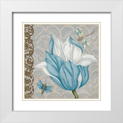 Garden Romance III White Modern Wood Framed Art Print with Double Matting by Vess, June Erica
