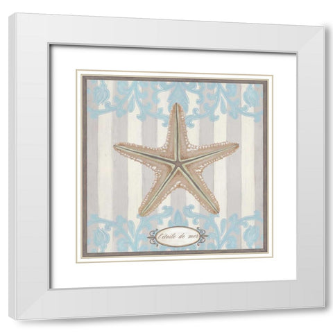 Riviera Shell III White Modern Wood Framed Art Print with Double Matting by Vess, June Erica