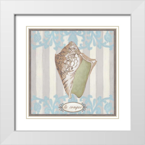 Riviera Shell IV White Modern Wood Framed Art Print with Double Matting by Vess, June Erica