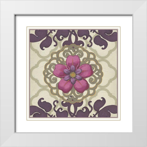 Imperial Garden I White Modern Wood Framed Art Print with Double Matting by Vess, June Erica