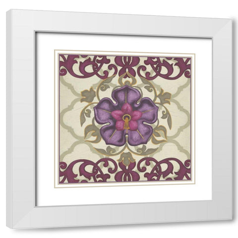 Imperial Garden II White Modern Wood Framed Art Print with Double Matting by Vess, June Erica