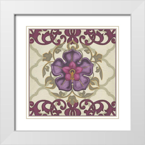 Imperial Garden II White Modern Wood Framed Art Print with Double Matting by Vess, June Erica