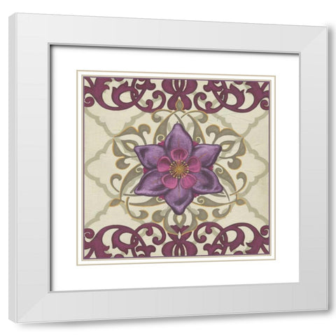 Imperial Garden III White Modern Wood Framed Art Print with Double Matting by Vess, June Erica