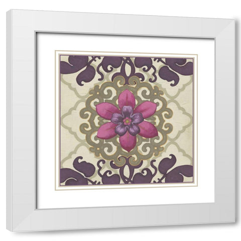 Imperial Garden IV White Modern Wood Framed Art Print with Double Matting by Vess, June Erica