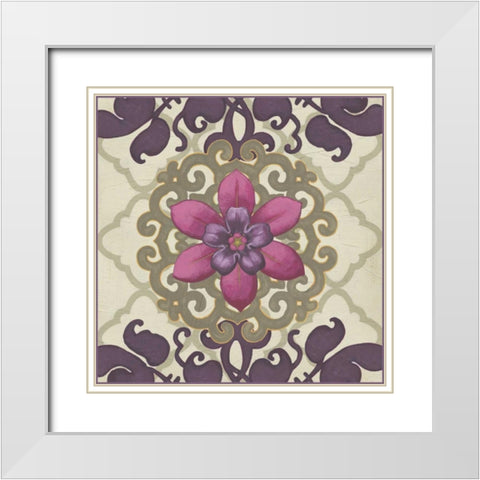 Imperial Garden IV White Modern Wood Framed Art Print with Double Matting by Vess, June Erica