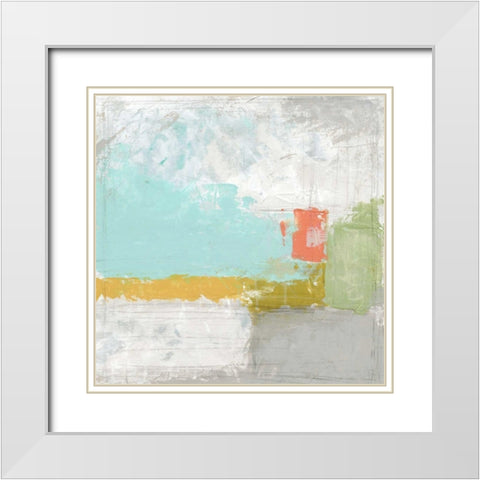 Coastal Quadrant II White Modern Wood Framed Art Print with Double Matting by Vess, June Erica