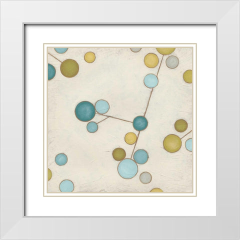 Molecular Blossoms I White Modern Wood Framed Art Print with Double Matting by Vess, June Erica