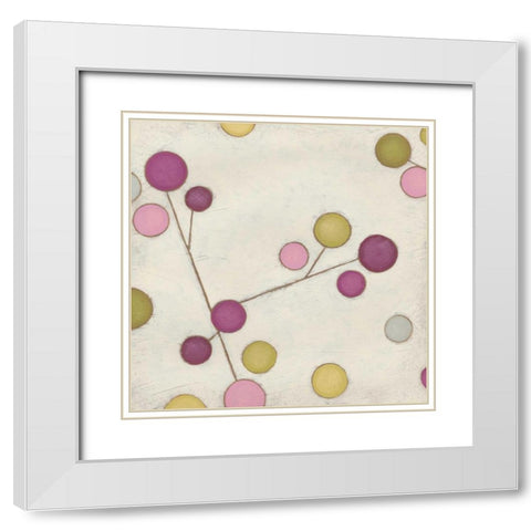 Molecular Blossoms II White Modern Wood Framed Art Print with Double Matting by Vess, June Erica