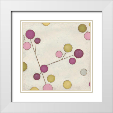 Molecular Blossoms II White Modern Wood Framed Art Print with Double Matting by Vess, June Erica