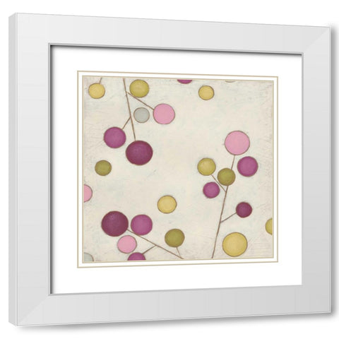 Molecular Blossoms III White Modern Wood Framed Art Print with Double Matting by Vess, June Erica