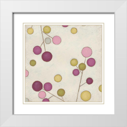 Molecular Blossoms III White Modern Wood Framed Art Print with Double Matting by Vess, June Erica