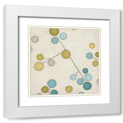 Molecular Blossoms IV White Modern Wood Framed Art Print with Double Matting by Vess, June Erica