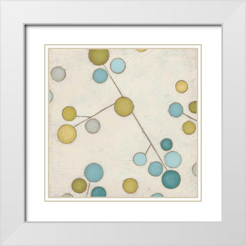 Molecular Blossoms IV White Modern Wood Framed Art Print with Double Matting by Vess, June Erica