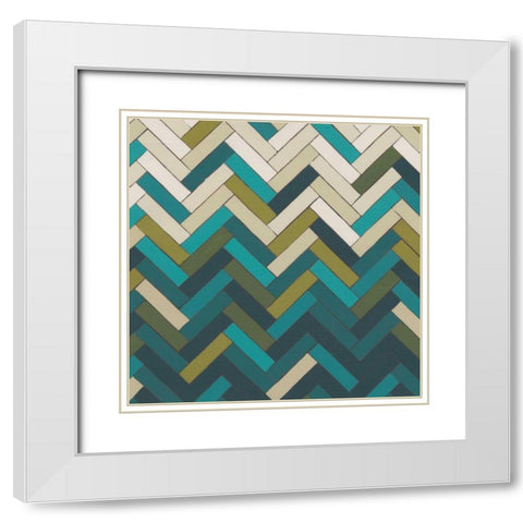Parquet Prism I White Modern Wood Framed Art Print with Double Matting by Vess, June Erica