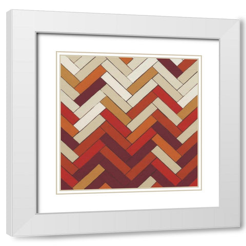 Parquet Prism III White Modern Wood Framed Art Print with Double Matting by Vess, June Erica