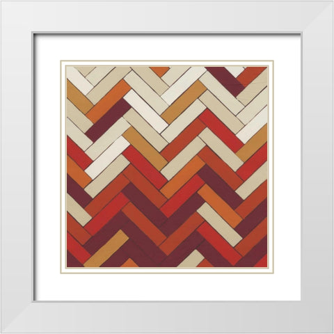Parquet Prism III White Modern Wood Framed Art Print with Double Matting by Vess, June Erica