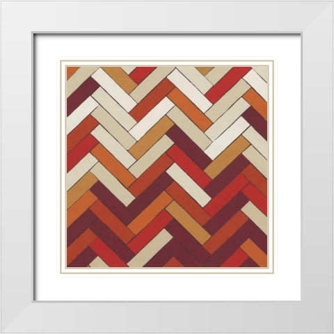Parquet Prism IV White Modern Wood Framed Art Print with Double Matting by Vess, June Erica