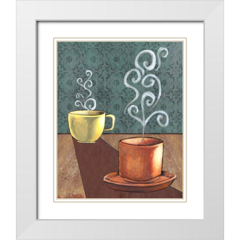 Good Morning Mugs II White Modern Wood Framed Art Print with Double Matting by Popp, Grace