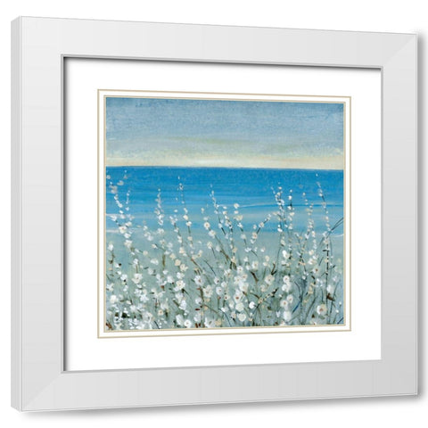 Coastline Blooms I White Modern Wood Framed Art Print with Double Matting by OToole, Tim