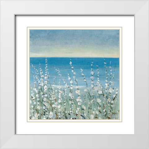 Coastline Blooms II White Modern Wood Framed Art Print with Double Matting by OToole, Tim