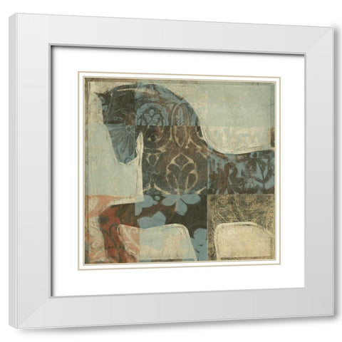Patterned Horse I White Modern Wood Framed Art Print with Double Matting by OToole, Tim
