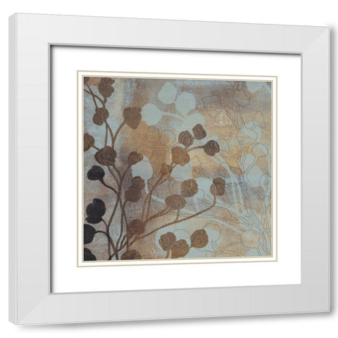Spa Blue and Gold I White Modern Wood Framed Art Print with Double Matting by OToole, Tim