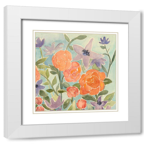 Flowers for Lilly II White Modern Wood Framed Art Print with Double Matting by Popp, Grace