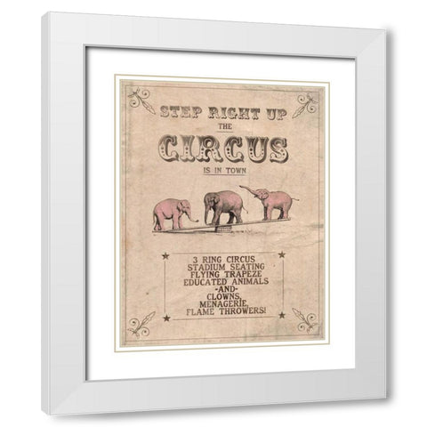 Vintage Circus I White Modern Wood Framed Art Print with Double Matting by Popp, Grace