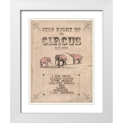 Vintage Circus I White Modern Wood Framed Art Print with Double Matting by Popp, Grace