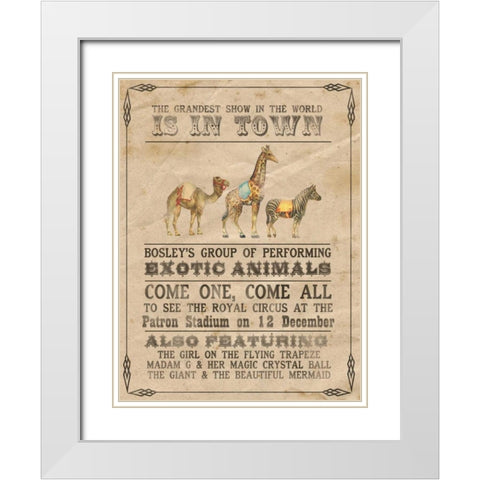 Vintage Circus III White Modern Wood Framed Art Print with Double Matting by Popp, Grace