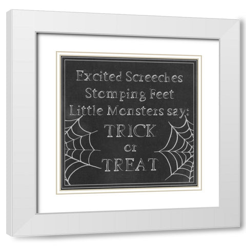 Spooky Chalkboard I White Modern Wood Framed Art Print with Double Matting by Popp, Grace