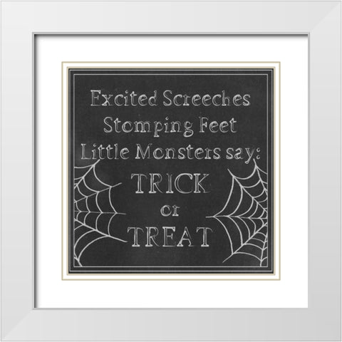 Spooky Chalkboard I White Modern Wood Framed Art Print with Double Matting by Popp, Grace