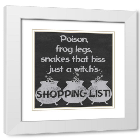 Spooky Chalkboard III White Modern Wood Framed Art Print with Double Matting by Popp, Grace