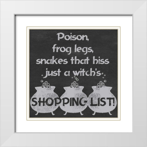 Spooky Chalkboard III White Modern Wood Framed Art Print with Double Matting by Popp, Grace