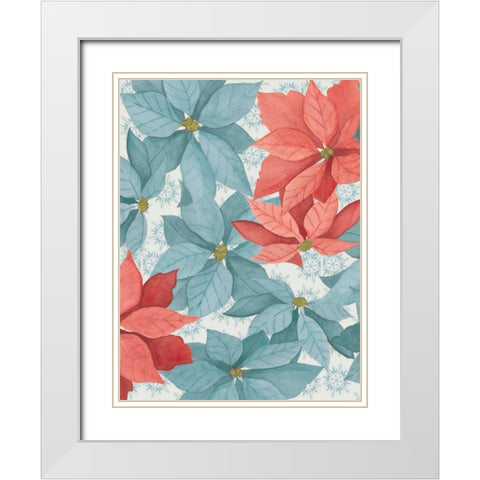 Christmas Poinsettia I White Modern Wood Framed Art Print with Double Matting by Popp, Grace
