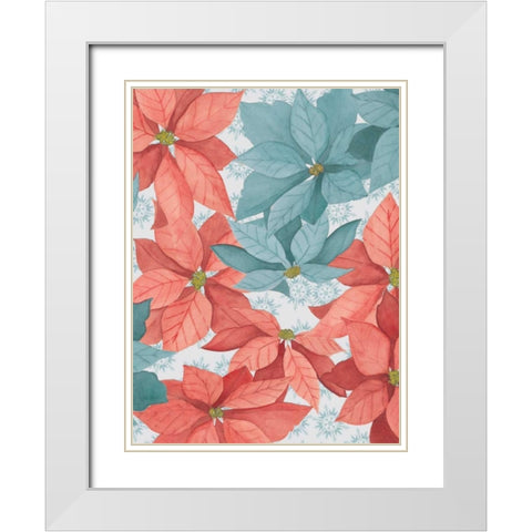 Christmas Poinsettia II White Modern Wood Framed Art Print with Double Matting by Popp, Grace