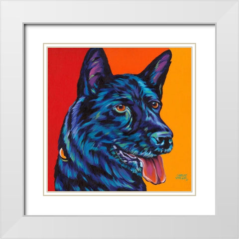 Dogs in Color I White Modern Wood Framed Art Print with Double Matting by Vitaletti, Carolee