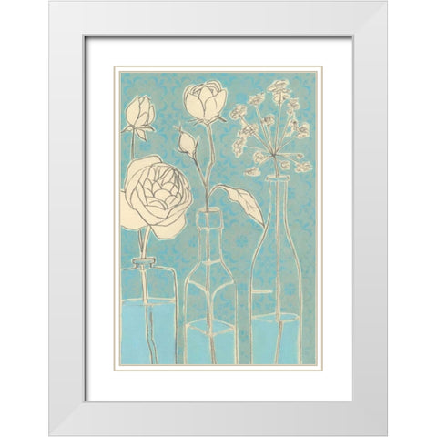 Apothecary Flowers I White Modern Wood Framed Art Print with Double Matting by Popp, Grace