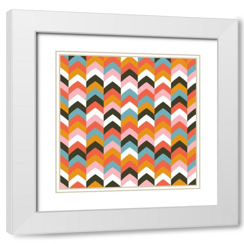 Arrows II White Modern Wood Framed Art Print with Double Matting by Ketchum, Nicole