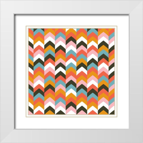 Arrows II White Modern Wood Framed Art Print with Double Matting by Ketchum, Nicole